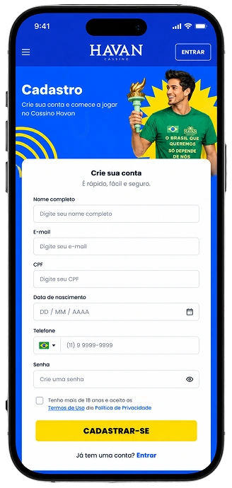 Cadastre-se no Cassino Havan.